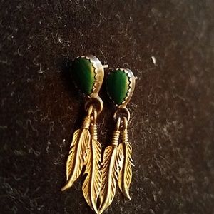 Vintage Native American malachite earrings